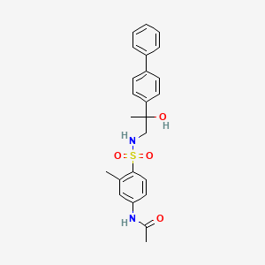 molecular formula C24H26N2O4S B2538726 N-(4-(N-(2-([1,1'-biphenyl]-4-yl)-2-hydroxypropyl)sulfamoyl)-3-methylphenyl)acetamide CAS No. 1448051-49-7