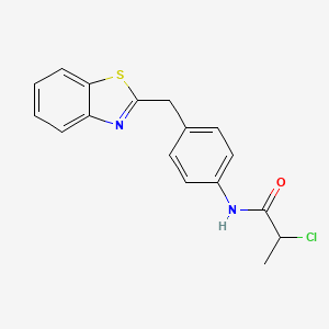 molecular formula C17H15ClN2OS B2538728 N-[4-(1,3-benzothiazol-2-ylmethyl)phenyl]-2-chloropropanamide CAS No. 790263-75-1