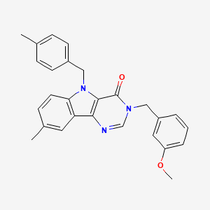 molecular formula C27H25N3O2 B2538729 3-(3-methoxybenzyl)-8-methyl-5-(4-methylbenzyl)-3H-pyrimido[5,4-b]indol-4(5H)-one CAS No. 1189444-88-9