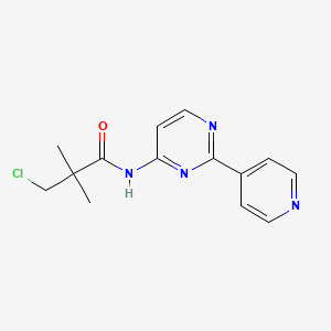 molecular formula C14H15ClN4O B2538730 3-chloro-2,2-dimethyl-N-[2-(4-pyridinyl)-4-pyrimidinyl]propanamide CAS No. 478039-72-4