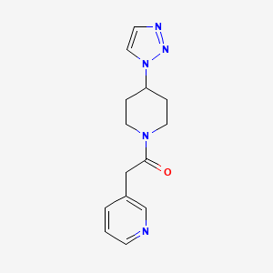 molecular formula C14H17N5O B2538745 1-(4-(1H-1,2,3-三唑-1-基)哌啶-1-基)-2-(吡啶-3-基)乙酮 CAS No. 2320421-55-2