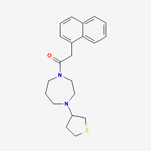 molecular formula C21H26N2OS B2538749 2-(Naphthalen-1-yl)-1-(4-(tetrahydrothiophen-3-yl)-1,4-diazepan-1-yl)ethan-1-one CAS No. 2310141-59-2