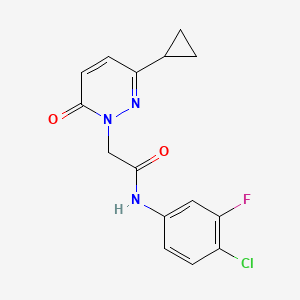 molecular formula C15H13ClFN3O2 B2538750 N-(4-chloro-3-fluorophenyl)-2-(3-cyclopropyl-6-oxopyridazin-1(6H)-yl)acetamide CAS No. 2034313-62-5
