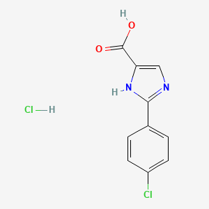 molecular formula C10H8Cl2N2O2 B2538752 2-(4-Chlorophenyl)-1H-imidazole-5-carboxylic acid;hydrochloride CAS No. 2287280-58-2