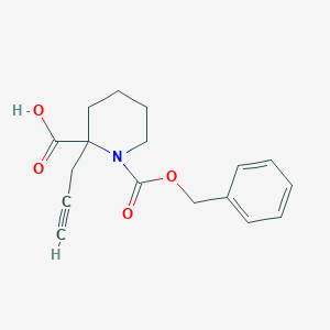molecular formula C17H19NO4 B2538754 1-Phenylmethoxycarbonyl-2-prop-2-ynylpiperidine-2-carboxylic acid CAS No. 2287345-30-4