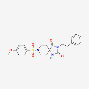 molecular formula C22H25N3O5S B2538755 8-((4-甲氧基苯基)磺酰基)-3-苯乙基-1,3,8-三氮杂螺[4.5]癸烷-2,4-二酮 CAS No. 1021081-54-8