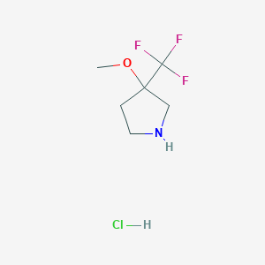 molecular formula C6H11ClF3NO B2538756 3-Methoxy-3-(trifluoromethyl)pyrrolidine hydrochloride CAS No. 2089277-80-3