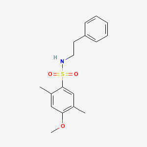 molecular formula C17H21NO3S B2538757 4-甲氧基-2,5-二甲基-N-(2-苯乙基)苯磺酰胺 CAS No. 898644-82-1