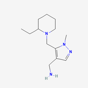 [5-[(2-Ethylpiperidin-1-yl)methyl]-1-methylpyrazol-4-yl]methanamine