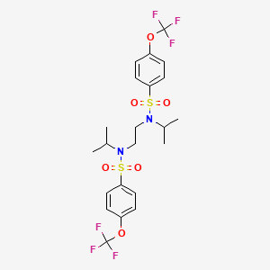 molecular formula C22H26F6N2O6S2 B2538773 (Isopropyl)(2-((isopropyl)((4-(trifluoromethoxy)phenyl)sulfonyl)amino)ethyl)((4-(trifluoromethoxy)phenyl)sulfonyl)amine CAS No. 1022065-40-2
