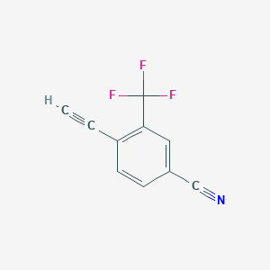molecular formula C10H4F3N B2538775 4-乙炔基-3-(三氟甲基)苯甲腈 CAS No. 2470435-93-7