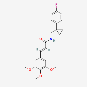 molecular formula C22H24FNO4 B2538777 (E)-N-((1-(4-fluorophenyl)cyclopropyl)methyl)-3-(3,4,5-trimethoxyphenyl)acrylamide CAS No. 1212768-93-8