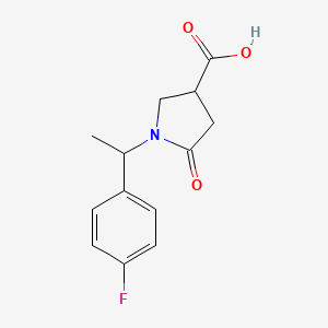 molecular formula C13H14FNO3 B2538782 1-(1-(4-Fluorophenyl)ethyl)-5-oxopyrrolidine-3-carboxylic acid CAS No. 1215642-98-0