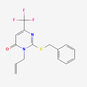 molecular formula C15H13F3N2OS B2538785 3-烯丙基-2-(苄基硫代)-6-(三氟甲基)-4(3H)-嘧啶酮 CAS No. 866143-14-8