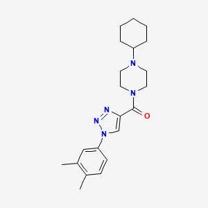 molecular formula C21H29N5O B2538790 (4-cyclohexylpiperazin-1-yl)(1-(3,4-dimethylphenyl)-1H-1,2,3-triazol-4-yl)methanone CAS No. 1326941-18-7