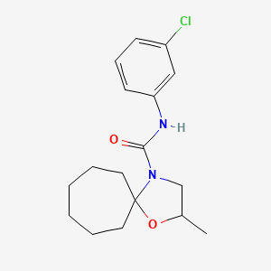 molecular formula C17H23ClN2O2 B2538795 N-(3-chlorophenyl)-2-methyl-1-oxa-4-azaspiro[4.6]undecane-4-carboxamide CAS No. 633299-25-9