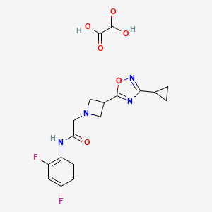 molecular formula C18H18F2N4O6 B2538801 2-(3-(3-环丙基-1,2,4-恶二唑-5-基)氮杂环丁-1-基)-N-(2,4-二氟苯基)乙酰胺草酸盐 CAS No. 1351589-69-9