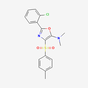 molecular formula C18H17ClN2O3S B2538809 2-(2-氯苯基)-N,N-二甲基-4-甲苯磺酰氧唑-5-胺 CAS No. 609333-16-6