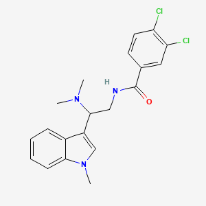 molecular formula C20H21Cl2N3O B2538816 3,4-dichloro-N-(2-(dimethylamino)-2-(1-methyl-1H-indol-3-yl)ethyl)benzamide CAS No. 1203156-11-9