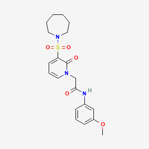 molecular formula C20H25N3O5S B2538822 2-(3-(氮杂环-1-磺酰基)-2-氧代吡啶-1(2H)-基)-N-(3-甲氧基苯基)乙酰胺 CAS No. 1251609-41-2