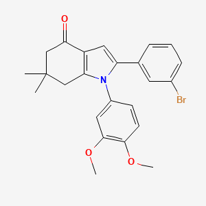 molecular formula C24H24BrNO3 B2538825 2-(3-溴苯基)-1-(3,4-二甲氧基苯基)-6,6-二甲基-5,7-二氢吲哚-4-酮 CAS No. 1024061-21-9