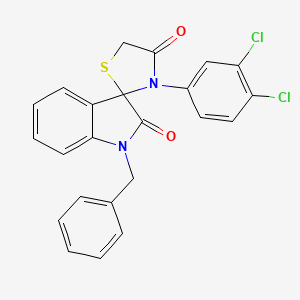 molecular formula C23H16Cl2N2O2S B2538827 Spiro 3-[1-benzyl oxindyl]-2'-[3'-(3,4-dichlorophenyl)thiazolidin-4-one] CAS No. 861211-75-8