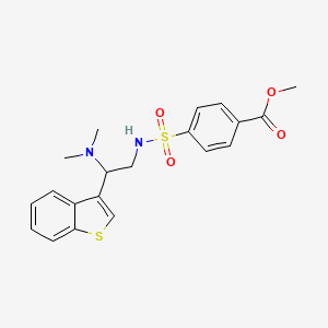 molecular formula C20H22N2O4S2 B2538828 4-(N-(2-(苯并[b]噻吩-3-基)-2-(二甲氨基)乙基)磺酰胺基)苯甲酸甲酯 CAS No. 2034569-91-8