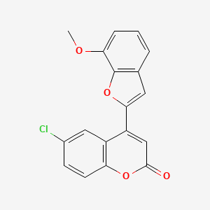 molecular formula C18H11ClO4 B2538829 6-Chloro-4-(7-methoxy-1-benzofuran-2-yl)chromen-2-one CAS No. 583053-49-0