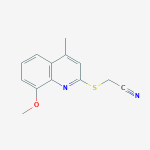 molecular formula C13H12N2OS B253883 [(8-Methoxy-4-methyl-2-quinolinyl)sulfanyl]acetonitrile 