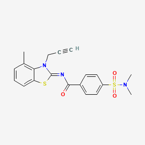 molecular formula C20H19N3O3S2 B2538832 4-(dimethylsulfamoyl)-N-(4-methyl-3-prop-2-ynyl-1,3-benzothiazol-2-ylidene)benzamide CAS No. 868377-44-0