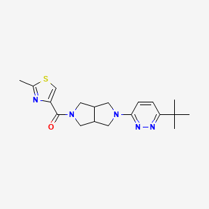 molecular formula C19H25N5OS B2538834 [2-(6-Tert-butylpyridazin-3-yl)-1,3,3a,4,6,6a-hexahydropyrrolo[3,4-c]pyrrol-5-yl]-(2-methyl-1,3-thiazol-4-yl)methanone CAS No. 2415471-87-1
