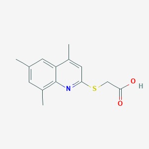 molecular formula C14H15NO2S B253884 [(4,6,8-Trimethyl-2-quinolinyl)sulfanyl]acetic acid 