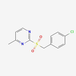 molecular formula C12H11ClN2O2S B2538840 4-Chlorobenzyl 4-methyl-2-pyrimidinyl sulfone CAS No. 866133-99-5