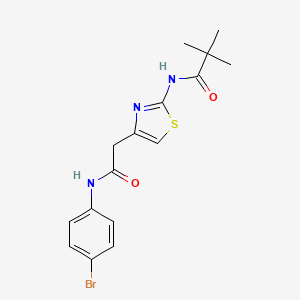 molecular formula C16H18BrN3O2S B2538843 N-(4-(2-((4-bromophenyl)amino)-2-oxoethyl)thiazol-2-yl)pivalamide CAS No. 923174-22-5