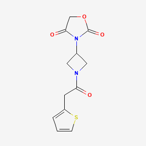 molecular formula C12H12N2O4S B2538844 3-(1-(2-(噻吩-2-基)乙酰)氮杂环丁-3-基)恶唑烷-2,4-二酮 CAS No. 1903259-01-7