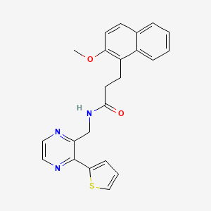 molecular formula C23H21N3O2S B2538845 3-(2-methoxynaphthalen-1-yl)-N-((3-(thiophen-2-yl)pyrazin-2-yl)methyl)propanamide CAS No. 2034495-91-3