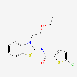 molecular formula C16H15ClN2O2S2 B2538851 (Z)-5-chloro-N-(3-(2-ethoxyethyl)benzo[d]thiazol-2(3H)-ylidene)thiophene-2-carboxamide CAS No. 865162-36-3