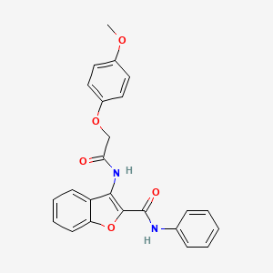 molecular formula C24H20N2O5 B2538861 3-(2-(4-methoxyphenoxy)acetamido)-N-phenylbenzofuran-2-carboxamide CAS No. 887889-49-8