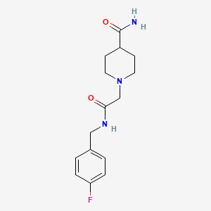 molecular formula C15H20FN3O2 B2538864 1-(2-((4-氟苄基)氨基)-2-氧代乙基)哌啶-4-甲酰胺 CAS No. 955217-14-8
