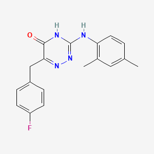 molecular formula C18H17FN4O B2538870 3-((2,4-dimethylphenyl)amino)-6-(4-fluorobenzyl)-1,2,4-triazin-5(4H)-one CAS No. 899943-29-4
