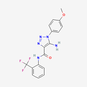 molecular formula C17H14F3N5O2 B2538874 5-amino-1-(4-methoxyphenyl)-N-(2-(trifluoromethyl)phenyl)-1H-1,2,3-triazole-4-carboxamide CAS No. 951894-58-9