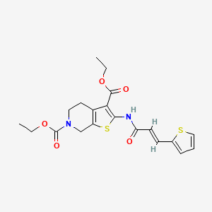 molecular formula C20H22N2O5S2 B2538878 (E)-二乙基-2-(3-(噻吩-2-基)丙烯酰胺基)-4,5-二氢噻吩并[2,3-c]吡啶-3,6(7H)-二羧酸酯 CAS No. 864926-61-4