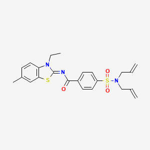 molecular formula C23H25N3O3S2 B2538883 (E)-4-(N,N-二烯丙基氨磺酰基)-N-(3-乙基-6-甲基苯并[d]噻唑-2(3H)-亚甲基)苯甲酰胺 CAS No. 850909-06-7