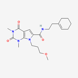 molecular formula C21H30N4O4 B2538892 N-(2-(cyclohex-1-en-1-yl)ethyl)-7-(3-methoxypropyl)-1,3-dimethyl-2,4-dioxo-2,3,4,7-tetrahydro-1H-pyrrolo[2,3-d]pyrimidine-6-carboxamide CAS No. 1021259-13-1