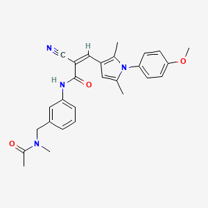 molecular formula C27H28N4O3 B2538894 (Z)-N-[3-[[乙酰基(甲基)氨基]甲基]苯基]-2-氰基-3-[1-(4-甲氧基苯基)-2,5-二甲基吡咯-3-基]丙-2-烯酰胺 CAS No. 1252559-35-5
