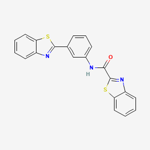 molecular formula C21H13N3OS2 B2538896 N-[3-(1,3-苯并噻唑-2-基)苯基]-1,3-苯并噻唑-2-甲酰胺 CAS No. 477485-45-3