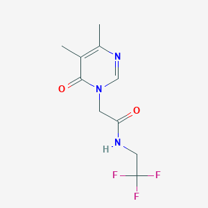 molecular formula C10H12F3N3O2 B2538899 2-(4,5-dimethyl-6-oxo-1,6-dihydropyrimidin-1-yl)-N-(2,2,2-trifluoroethyl)acetamide CAS No. 1808820-63-4