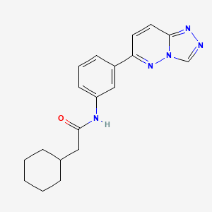 molecular formula C19H21N5O B2538904 2-环己基-N-[3-([1,2,4]三唑并[4,3-b]哒嗪-6-基)苯基]乙酰胺 CAS No. 894063-45-7