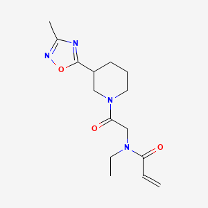 molecular formula C15H22N4O3 B2538908 N-Ethyl-N-[2-[3-(3-methyl-1,2,4-oxadiazol-5-yl)piperidin-1-yl]-2-oxoethyl]prop-2-enamide CAS No. 2323364-85-6