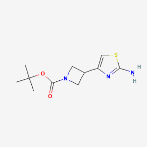 molecular formula C11H17N3O2S B2538919 tert-Butyl 3-(2-aminothiazol-4-yl)azetidine-1-carboxylate CAS No. 1146085-16-6